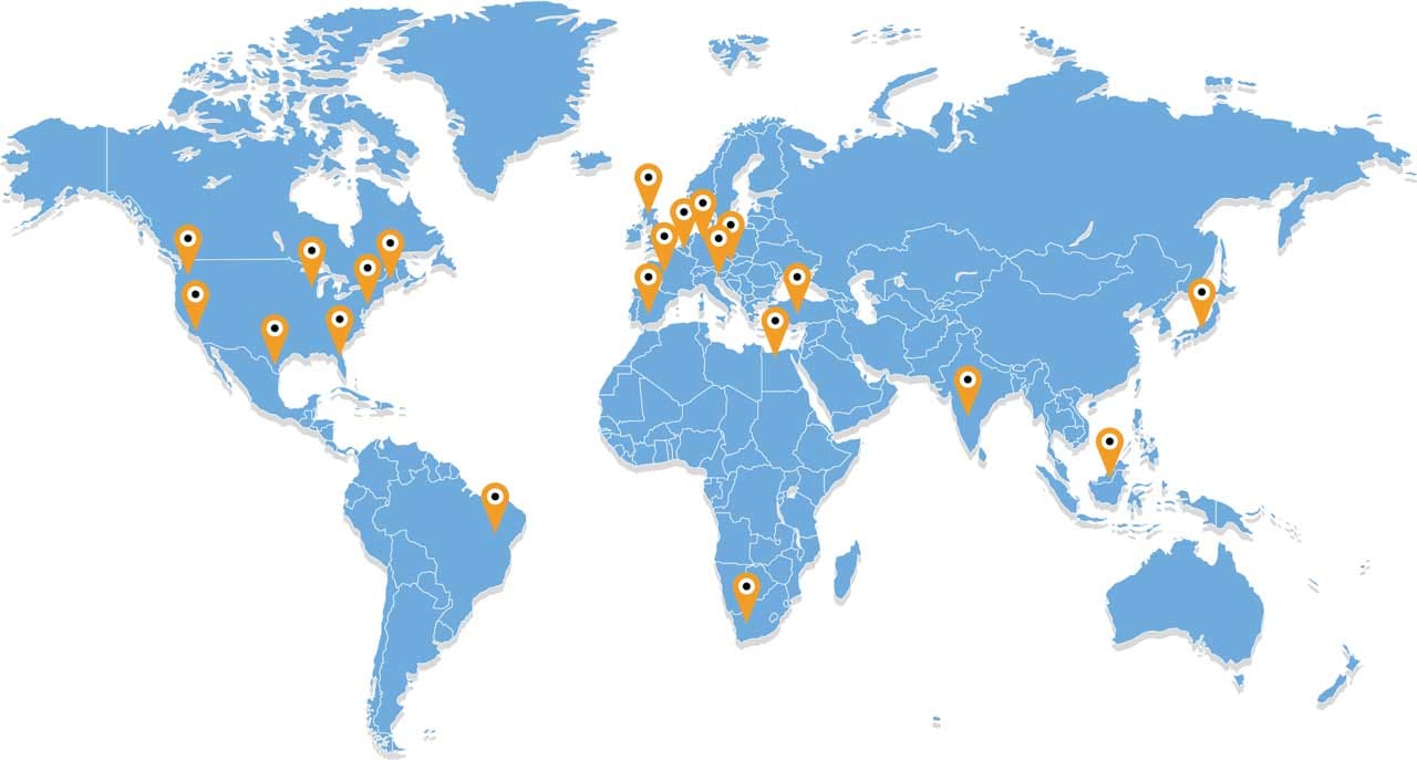 Map of PLR Talent Solutions placements worldwide