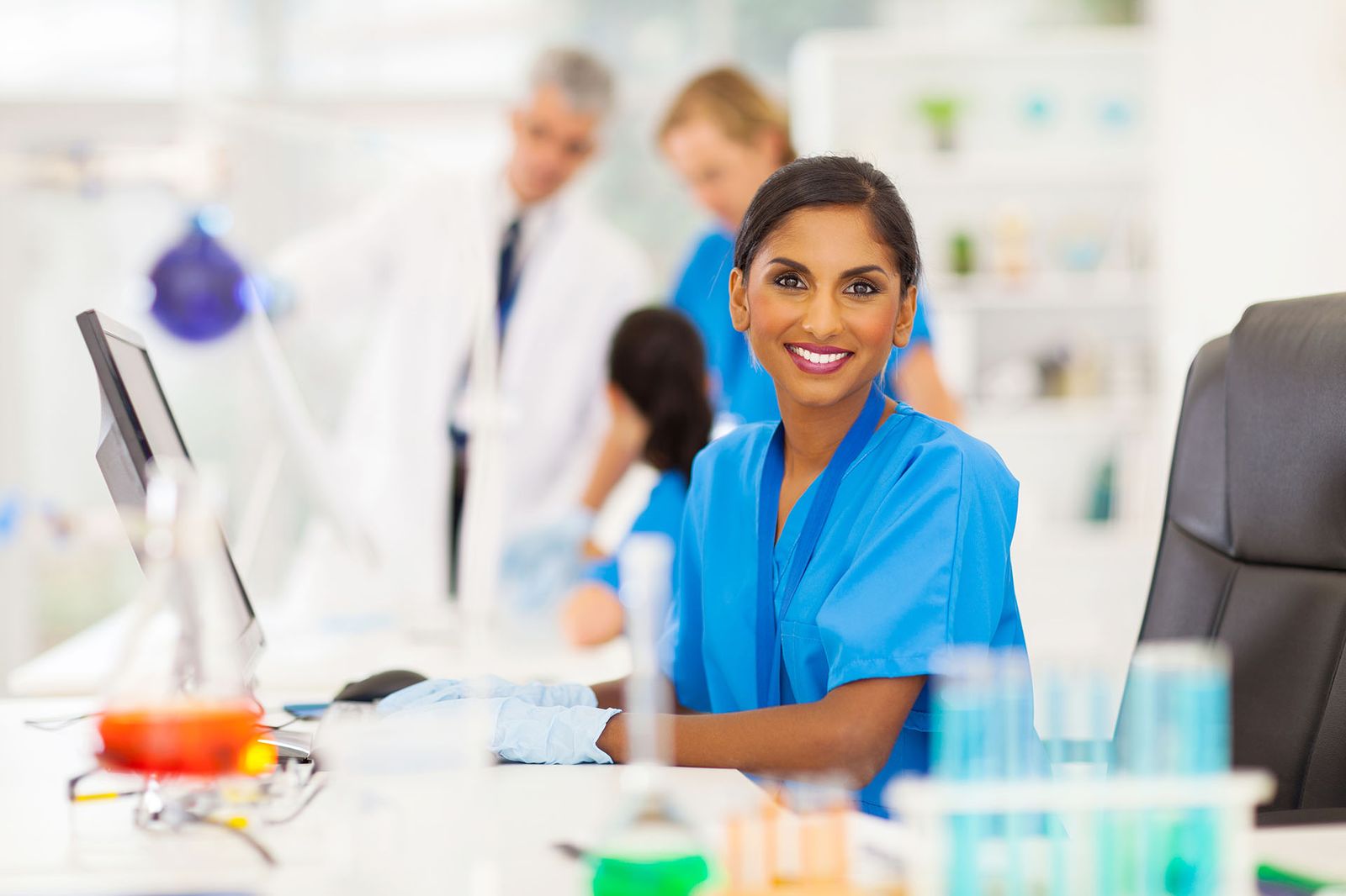 Healthcare professional working in a lab