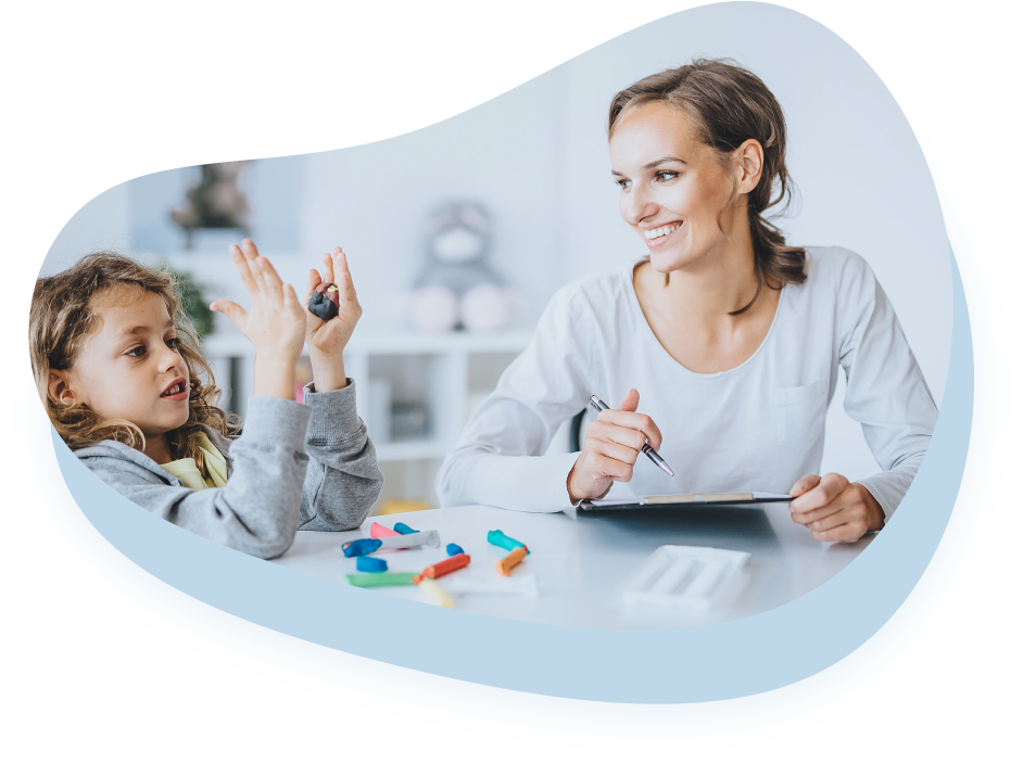 An occupational therapy assistant supporting a student