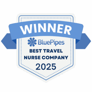 BluePipes 2025 Best Travel Nurse Company badge