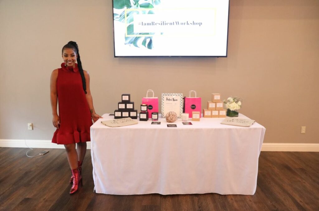 "The Resilient Nurse" merchandise table looking fantastic